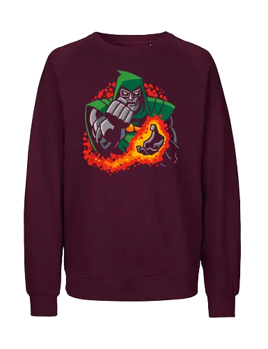 Doctor Doom's Fiery Fury - comics, villain, superhero, fantastic four, avengers, doom, comic book, fan art, graphic tee, pop culture, geek, geeky, doctor doom, Comic, dr doom - Fairtrade Sweatshirt