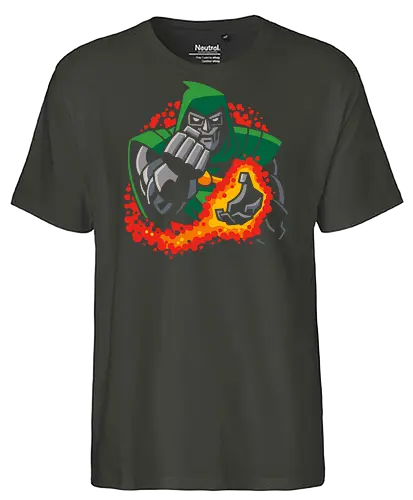 Doctor Doom's Fiery Fury - comics, villain, superhero, fantastic four, avengers, doom, comic book, fan art, graphic tee, pop culture, geek, geeky, doctor doom, Comic, dr doom - Fairtrade T-Shirt