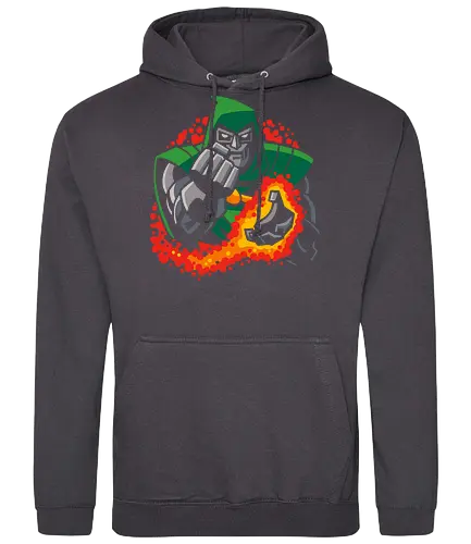 Doctor Doom's Fiery Fury - comics, villain, superhero, fantastic four, avengers, doom, comic book, fan art, graphic tee, pop culture, geek, geeky, doctor doom, Comic, dr doom - Standard Hoodie