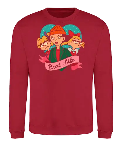 Brat Life: All Grown Up - rugrats, dee dee, angelica, susie, brat life, 90s, nostalgia, cartoon, retro, nickelodeon, fan art, funny, pop culture, animation, graphic tee, rebellious, kid core - Sweatshirt