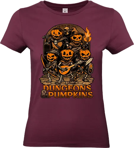 Dungeon Pumpkin RPG - Dungeon, Fight, Dungeon Master, Pen and Paper, Pen and paper, Rpg, Role-play, Role-playing, Roleplay Game, Role-playing Game, Roleplay, Pumpkin, Halloween, Spooky, Spooky Season, Spooky Art, Spooky Vibes, Autumn, Fall, Fantasy, Adventure, Skeleton, Skull, Black Magic, Dark Magic, Magic, Magical, Wizard, Witch, Sorcery, Sorcerer, Bard, Warrior, Knight, Ranger, Barbarian, D20, Pen and Paper - Standard T-Shirt (Women)