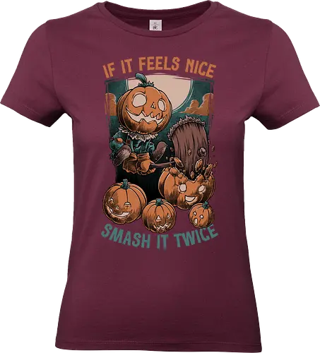 Pumpkin Smash Halloween - halloween, holiday, Trick Or Treat, creepy, spooky, scary, pumpkin, october, fall, autumn, smash, fun, funny, jack-o-lantern - Standard T-Shirt (Women)
