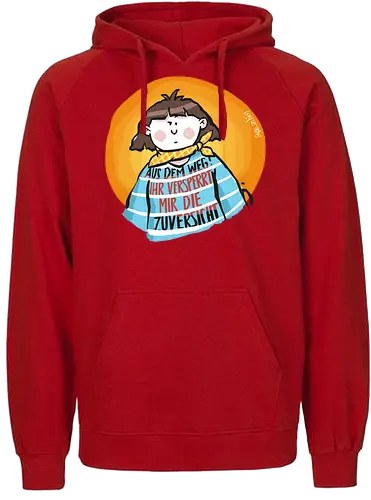 Aus dem Weg! - Ringelpulli, SprücheShirt, Cartoon Illustration, Statement, Zuversicht, Handgezeichnet, Humor, Selbstironie, Streifenpulli, Spruchshirt, deutsch, Ringelpullisprüche, Ringeldinger, streifenweise, Spruch, Weisheit, Motivation - Fairtrade Hoodie