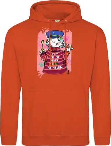 Zeit sich die Finger bunt zu malen - Selbstironie, Streifenpulli, Spruchshirt, deutsch, Ringelpullisprüche, Ringeldinger, streifenweise, Spruch, Weisheit, Motivation, Ringelpulli, SprücheShirt, Cartoon Illustration, malen, kreativ, bunt, farbe, Statement, Handgezeichnet, Humor - Standard Hoodie