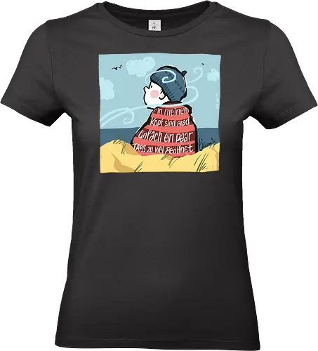 In meinem Kopf... - Ringelpullisprüche, Ringeldinger, streifenweise, Spruch, Weisheit, Motivation, Ringelpulli, SprücheShirt, Cartoon Illustration, Chill, Stress, Auszeit, Statement, Handgezeichnet, Humor, Selbstironie, Streifenpulli, Spruchshirt, deutsch - Standard T-Shirt (Women)