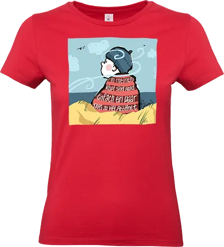 In meinem Kopf... - Ringelpullisprüche, Ringeldinger, streifenweise, Spruch, Weisheit, Motivation, Ringelpulli, SprücheShirt, Cartoon Illustration, Chill, Stress, Auszeit, Statement, Handgezeichnet, Humor, Selbstironie, Streifenpulli, Spruchshirt, deutsch - Standard T-Shirt (Women)