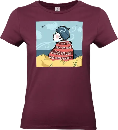 In meinem Kopf... - Ringelpullisprüche, Ringeldinger, streifenweise, Spruch, Weisheit, Motivation, Ringelpulli, SprücheShirt, Cartoon Illustration, Chill, Stress, Auszeit, Statement, Handgezeichnet, Humor, Selbstironie, Streifenpulli, Spruchshirt, deutsch - Standard T-Shirt (Women)