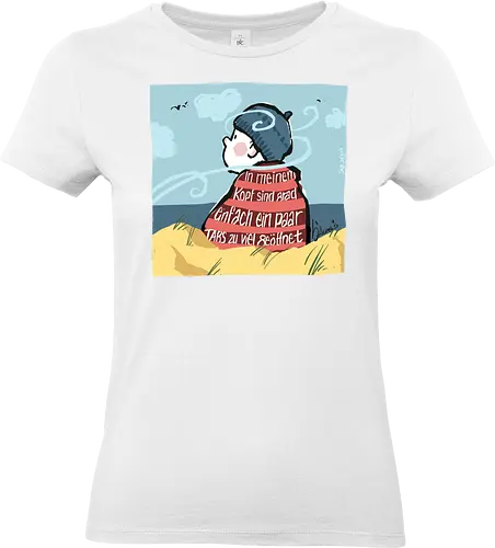 In meinem Kopf... - Ringelpullisprüche, Ringeldinger, streifenweise, Spruch, Weisheit, Motivation, Ringelpulli, SprücheShirt, Cartoon Illustration, Chill, Stress, Auszeit, Statement, Handgezeichnet, Humor, Selbstironie, Streifenpulli, Spruchshirt, deutsch - Standard T-Shirt (Women)