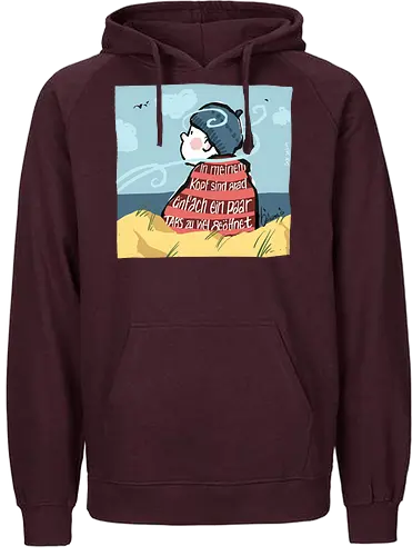 In meinem Kopf... - Ringelpullisprüche, Ringeldinger, streifenweise, Spruch, Weisheit, Motivation, Ringelpulli, SprücheShirt, Cartoon Illustration, Chill, Stress, Auszeit, Statement, Handgezeichnet, Humor, Selbstironie, Streifenpulli, Spruchshirt, deutsch - Fairtrade Hoodie