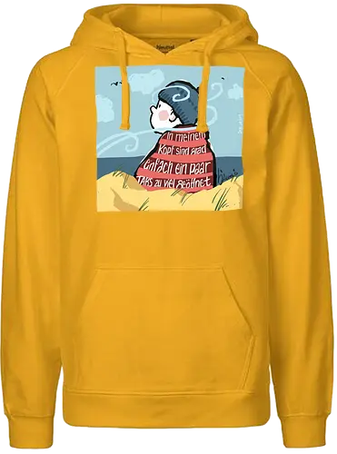 In meinem Kopf... - Ringelpullisprüche, Ringeldinger, streifenweise, Spruch, Weisheit, Motivation, Ringelpulli, SprücheShirt, Cartoon Illustration, Chill, Stress, Auszeit, Statement, Handgezeichnet, Humor, Selbstironie, Streifenpulli, Spruchshirt, deutsch - Fairtrade Hoodie