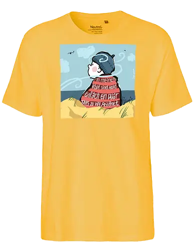 In meinem Kopf... - Ringelpullisprüche, Ringeldinger, streifenweise, Spruch, Weisheit, Motivation, Ringelpulli, SprücheShirt, Cartoon Illustration, Chill, Stress, Auszeit, Statement, Handgezeichnet, Humor, Selbstironie, Streifenpulli, Spruchshirt, deutsch - Fairtrade T-Shirt