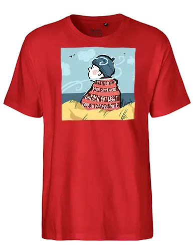 In meinem Kopf... - Ringelpullisprüche, Ringeldinger, streifenweise, Spruch, Weisheit, Motivation, Ringelpulli, SprücheShirt, Cartoon Illustration, Chill, Stress, Auszeit, Statement, Handgezeichnet, Humor, Selbstironie, Streifenpulli, Spruchshirt, deutsch - Fairtrade T-Shirt