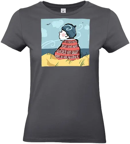 In meinem Kopf... - Ringelpullisprüche, Ringeldinger, streifenweise, Spruch, Weisheit, Motivation, Ringelpulli, SprücheShirt, Cartoon Illustration, Chill, Stress, Auszeit, Statement, Handgezeichnet, Humor, Selbstironie, Streifenpulli, Spruchshirt, deutsch - Standard T-Shirt (Women)