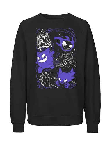Ghost, Gastly & Haunter - Pocket - Mega Gengar, Kawaii, Anime, Manga, Tokyo, Angry, Japanese Art, Aesthetic, Manga Style, Revengers, Zylixzen, Aggressive, Gamer, Otaku, Gift, Cool - Fairtrade Sweatshirt