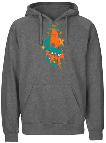 Alien Skull - alien, skull, UFO, flying saucer, macabre, surreal, sci-fi, horror, mysterious, alternative art - Fairtrade Hoodie