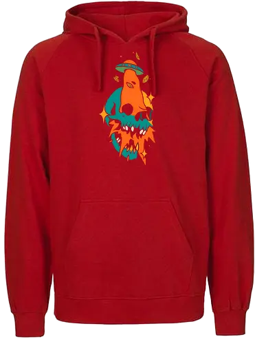 Alien Skull - alien, skull, UFO, flying saucer, macabre, surreal, sci-fi, horror, mysterious, alternative art - Fairtrade Hoodie