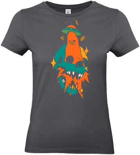 Alien Skull - alien, skull, UFO, flying saucer, macabre, surreal, sci-fi, horror, mysterious, alternative art - Standard T-Shirt (Women)