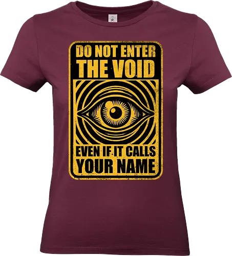 Horror Signs Call Void - scary, cool, awesome, horror, horror stories, creepy, horror movies, books, spooky season, Halloween, creepypastas, shadow creature, shadow figure, demon, spirit, shadow person, dead, ghost, sign, eye, eyeball, void, calling - Standard T-Shirt (Women)
