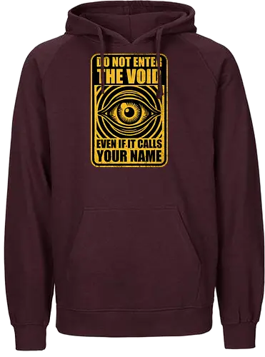 Horror Signs Call Void - scary, cool, awesome, horror, horror stories, creepy, horror movies, books, spooky season, Halloween, creepypastas, shadow creature, shadow figure, demon, spirit, shadow person, dead, ghost, sign, eye, eyeball, void, calling - Fairtrade Hoodie