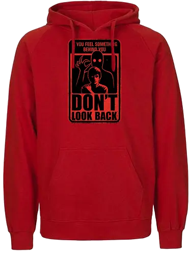 Horror Signs Creature Following - scary, cool, awesome, horror, horror stories, creepy, horror movies, books, spooky season, Halloween, creepypastas, shadow creature, shadow figure, smile, demon, spirit, shadow person, dead, ghost, sign, follow - Fairtrade Hoodie
