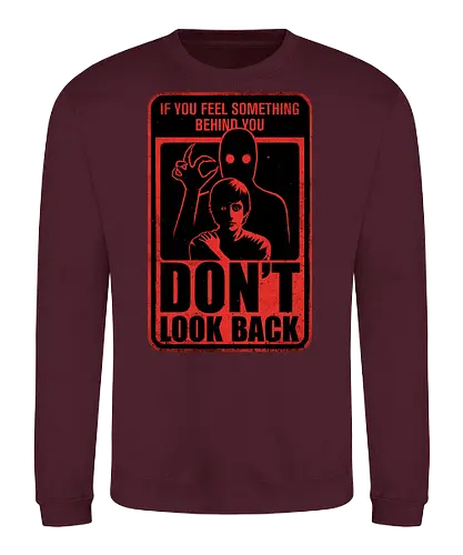 Horror Signs Creature Following - scary, cool, awesome, horror, horror stories, creepy, horror movies, books, spooky season, Halloween, creepypastas, shadow creature, shadow figure, smile, demon, spirit, shadow person, dead, ghost, sign, follow - Sweatshirt