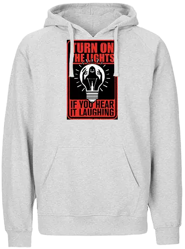 Horror Signs Darkness Creatures - scary, cool, awesome, horror, horror stories, creepy, horror movies, books, spooky season, Halloween, creepypastas, shadow creature, shadow figure, smile, demon, spirit, shadow person, dead, ghost, sign, follow, light, dark, darkness, laugh, laughing - Fairtrade Hoodie