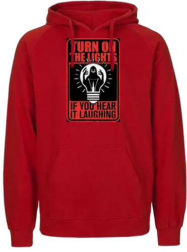 Horror Signs Darkness Creatures - scary, cool, awesome, horror, horror stories, creepy, horror movies, books, spooky season, Halloween, creepypastas, shadow creature, shadow figure, smile, demon, spirit, shadow person, dead, ghost, sign, follow, light, dark, darkness, laugh, laughing - Fairtrade Hoodie