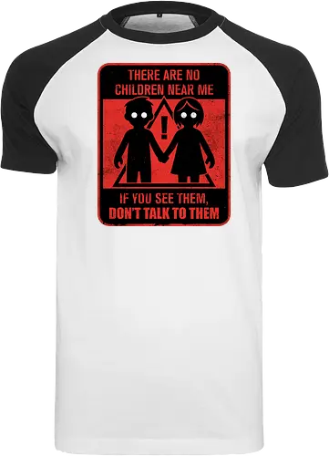 Horror Signs Shadow Children - scary, cool, awesome, horror, horror stories, creepy, horror movies, books, spooky season, Halloween, creepypastas, shadow creature, shadow figure, smile, demon, spirit, shadow person, dead, ghost, children, sign - Raglan T-Shirt