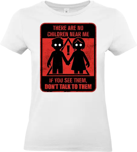 Horror Signs Shadow Children - scary, cool, awesome, horror, horror stories, creepy, horror movies, books, spooky season, Halloween, creepypastas, shadow creature, shadow figure, smile, demon, spirit, shadow person, dead, ghost, children, sign - Standard T-Shirt (Women)