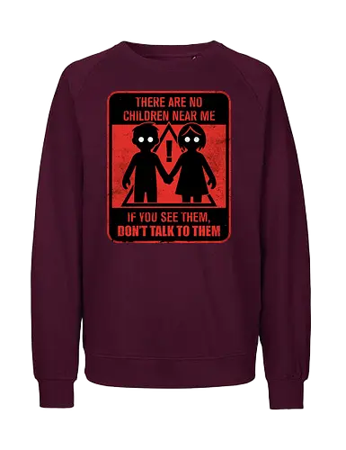 Horror Signs Shadow Children - scary, cool, awesome, horror, horror stories, creepy, horror movies, books, spooky season, Halloween, creepypastas, shadow creature, shadow figure, smile, demon, spirit, shadow person, dead, ghost, children, sign - Fairtrade Sweatshirt