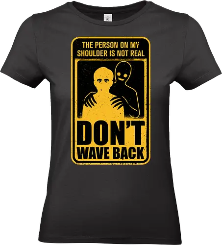 Horror Signs Shadow Creatures - scary, cool, awesome, horror, horror stories, creepy, horror movies, books, spooky season, Halloween, creepypastas, shadow creature, shadow figure, smile, demon, spirit, shadow person, dead, ghost, wave, sign - Standard T-Shirt (Women)