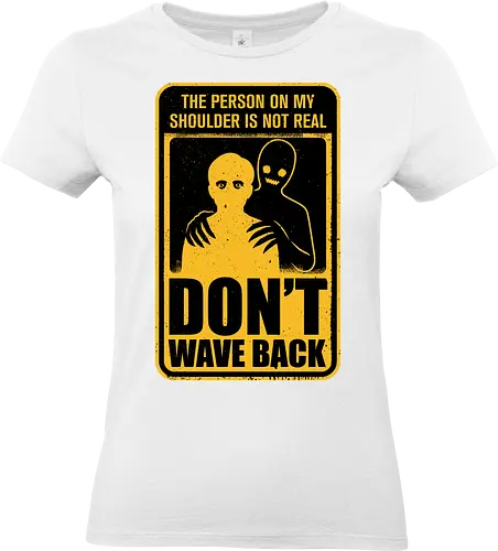 Horror Signs Shadow Creatures - scary, cool, awesome, horror, horror stories, creepy, horror movies, books, spooky season, Halloween, creepypastas, shadow creature, shadow figure, smile, demon, spirit, shadow person, dead, ghost, wave, sign - Standard T-Shirt (Women)