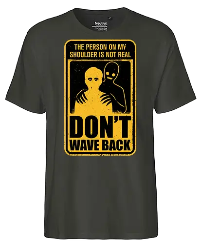 Horror Signs Shadow Creatures - scary, cool, awesome, horror, horror stories, creepy, horror movies, books, spooky season, Halloween, creepypastas, shadow creature, shadow figure, smile, demon, spirit, shadow person, dead, ghost, wave, sign - Fairtrade T-Shirt