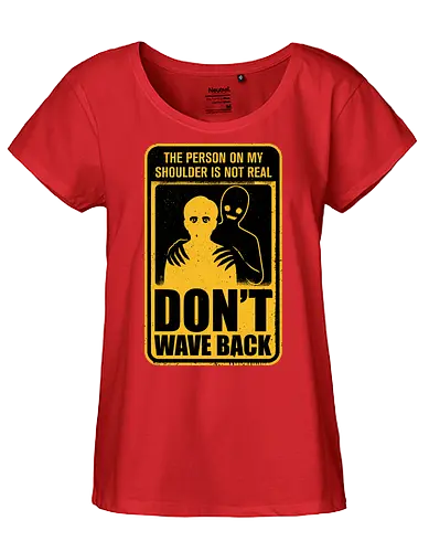 Horror Signs Shadow Creatures - scary, cool, awesome, horror, horror stories, creepy, horror movies, books, spooky season, Halloween, creepypastas, shadow creature, shadow figure, smile, demon, spirit, shadow person, dead, ghost, wave, sign - Fairtrade Girl Shirt