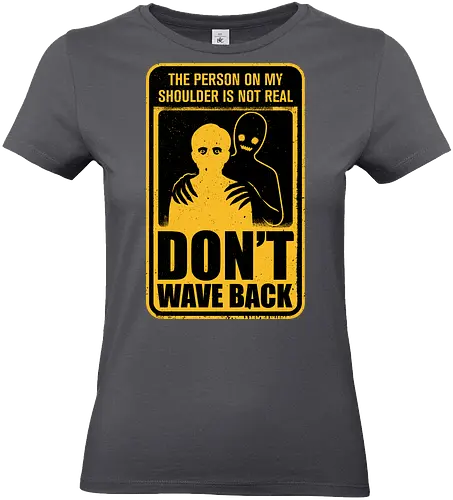 Horror Signs Shadow Creatures - scary, cool, awesome, horror, horror stories, creepy, horror movies, books, spooky season, Halloween, creepypastas, shadow creature, shadow figure, smile, demon, spirit, shadow person, dead, ghost, wave, sign - Standard T-Shirt (Women)