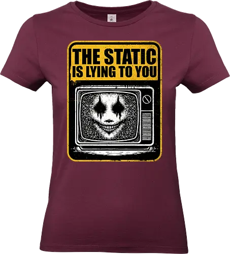 Horror Signs Shadow Static - old, sign, tv, scary, cool, awesome, horror, horror stories, creepy, horror movies, books, spooky season, Halloween, creepypastas, shadow creature, shadow figure, smile, demon, spirit, shadow person, dead, ghost, static, television - Standard T-Shirt (Women)