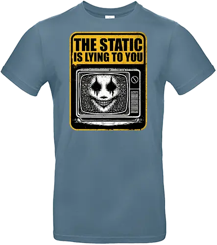 Horror Signs Shadow Static - old, sign, tv, scary, cool, awesome, horror, horror stories, creepy, horror movies, books, spooky season, Halloween, creepypastas, shadow creature, shadow figure, smile, demon, spirit, shadow person, dead, ghost, static, television - Standard T-Shirt