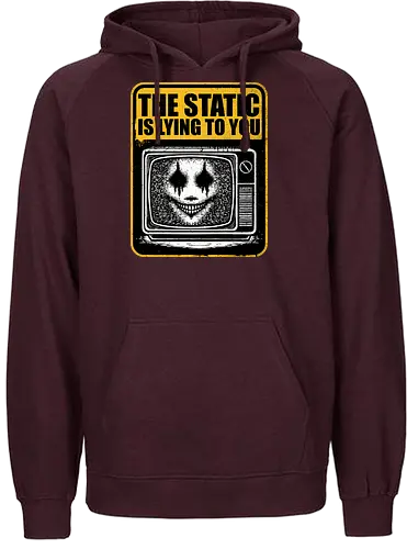 Horror Signs Shadow Static - old, sign, tv, scary, cool, awesome, horror, horror stories, creepy, horror movies, books, spooky season, Halloween, creepypastas, shadow creature, shadow figure, smile, demon, spirit, shadow person, dead, ghost, static, television - Fairtrade Hoodie