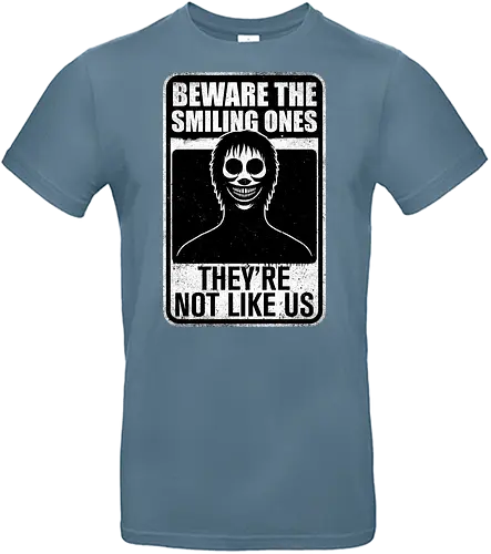 Horror Signs Smiling Creatures - scary, cool, awesome, horror, horror stories, creepy, horror movies, books, spooky season, Halloween, creepypastas, shadow creature, shadow figure, smile, demon, spirit, shadow person, dead, ghost, friend, friends, sign - Standard T-Shirt