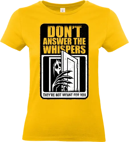 Horror Signs Whisper Darkness - spirit, shadow person, dead, ghost, sign, whisper, whispers, whispering, scary, cool, awesome, horror, horror stories, creepy, horror movies, books, spooky season, Halloween, creepypastas, shadow creature, shadow figure, smile, demon - Standard T-Shirt (Women)