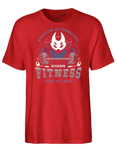 Pharloom Fitness Emblem - Bug Knight, silksong, hallownest, the knight, hollow, hornet, indie game, shade, gamer, gaming, video game, fitness, pale king, grub, sherma - Fairtrade T-Shirt