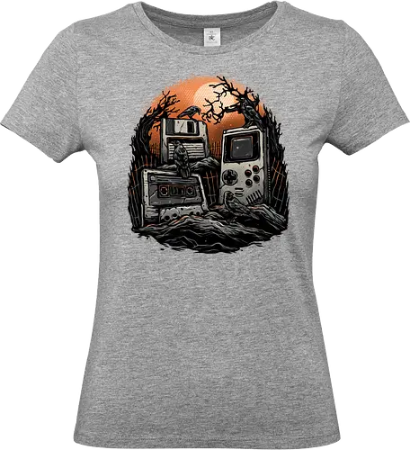 Retro Graveyard - Retro, vintage, classic, horror, creepy, video games, gaming, retro gamer, nostalgia - Standard T-Shirt (Women)