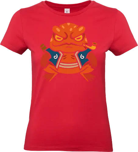  Grumpy Toad Master - Toad, frog, Japanese folklore, grumpy toad, fantasy art, Japanese art, samurai, ninja, ronin, art print, t-shirt design, whimsical, funny, cool art, mystical creature, frog lover, pipe smoker, traditional style - Standard T-Shirt (Women)