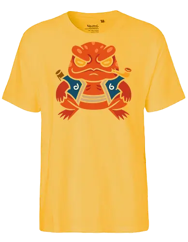  Grumpy Toad Master - Toad, frog, Japanese folklore, grumpy toad, fantasy art, Japanese art, samurai, ninja, ronin, art print, t-shirt design, whimsical, funny, cool art, mystical creature, frog lover, pipe smoker, traditional style - Fairtrade T-Shirt