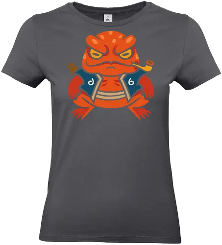  Grumpy Toad Master - Toad, frog, Japanese folklore, grumpy toad, fantasy art, Japanese art, samurai, ninja, ronin, art print, t-shirt design, whimsical, funny, cool art, mystical creature, frog lover, pipe smoker, traditional style - Standard T-Shirt (Women)