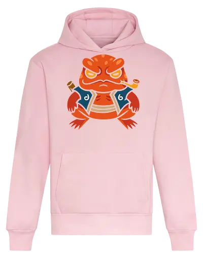  Grumpy Toad Master - Toad, frog, Japanese folklore, grumpy toad, fantasy art, Japanese art, samurai, ninja, ronin, art print, t-shirt design, whimsical, funny, cool art, mystical creature, frog lover, pipe smoker, traditional style - Heavyweight Hoodie