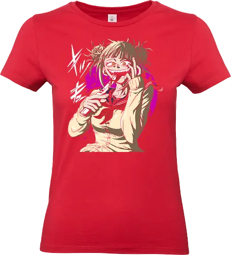Yandere Delight - Himiko Toga, Academia, MHA, anime, manga, villain, fan art, art print, t-shirt design, League of Villains, BNHA, yandere, creepy cute, Deku, Japanese anime, geek art - Standard T-Shirt (Women)