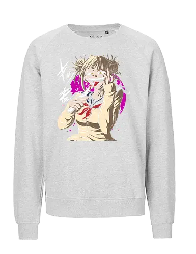 Yandere Delight - Himiko Toga, Academia, MHA, anime, manga, villain, fan art, art print, t-shirt design, League of Villains, BNHA, yandere, creepy cute, Deku, Japanese anime, geek art - Fairtrade Sweatshirt