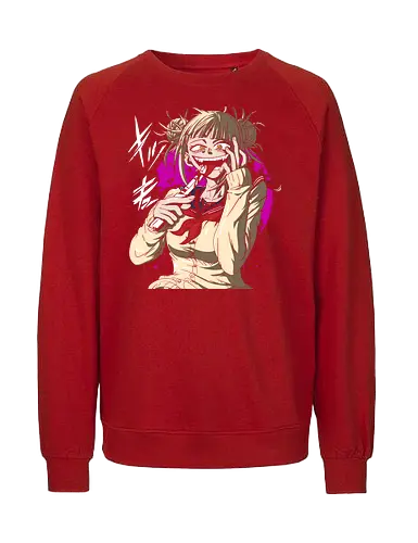 Yandere Delight - Himiko Toga, Academia, MHA, anime, manga, villain, fan art, art print, t-shirt design, League of Villains, BNHA, yandere, creepy cute, Deku, Japanese anime, geek art - Fairtrade Sweatshirt