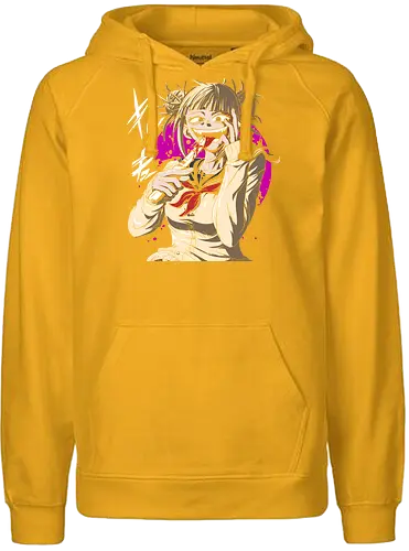 Yandere Delight - Himiko Toga, Academia, MHA, anime, manga, villain, fan art, art print, t-shirt design, League of Villains, BNHA, yandere, creepy cute, Deku, Japanese anime, geek art - Fairtrade Hoodie
